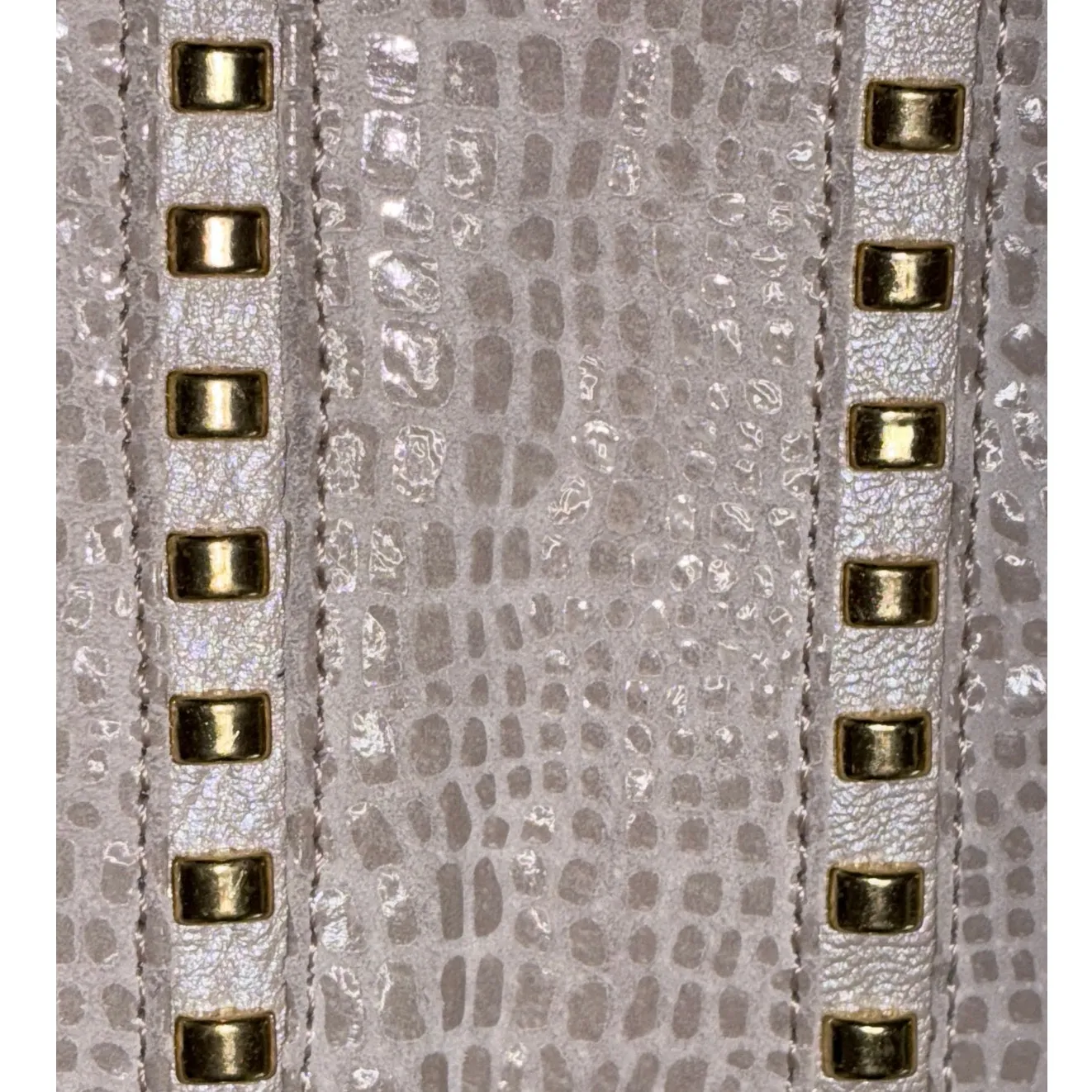 Mina Champagne Studded Leather Shoulder Bag - Image 7