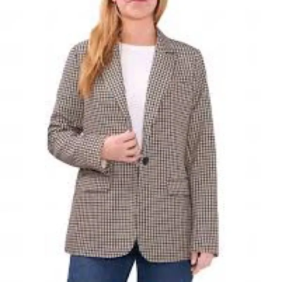 NWT Vince Camuto Ladies Fully Lined Padded Shoulder Split Blazer Small Plaid - Image 8