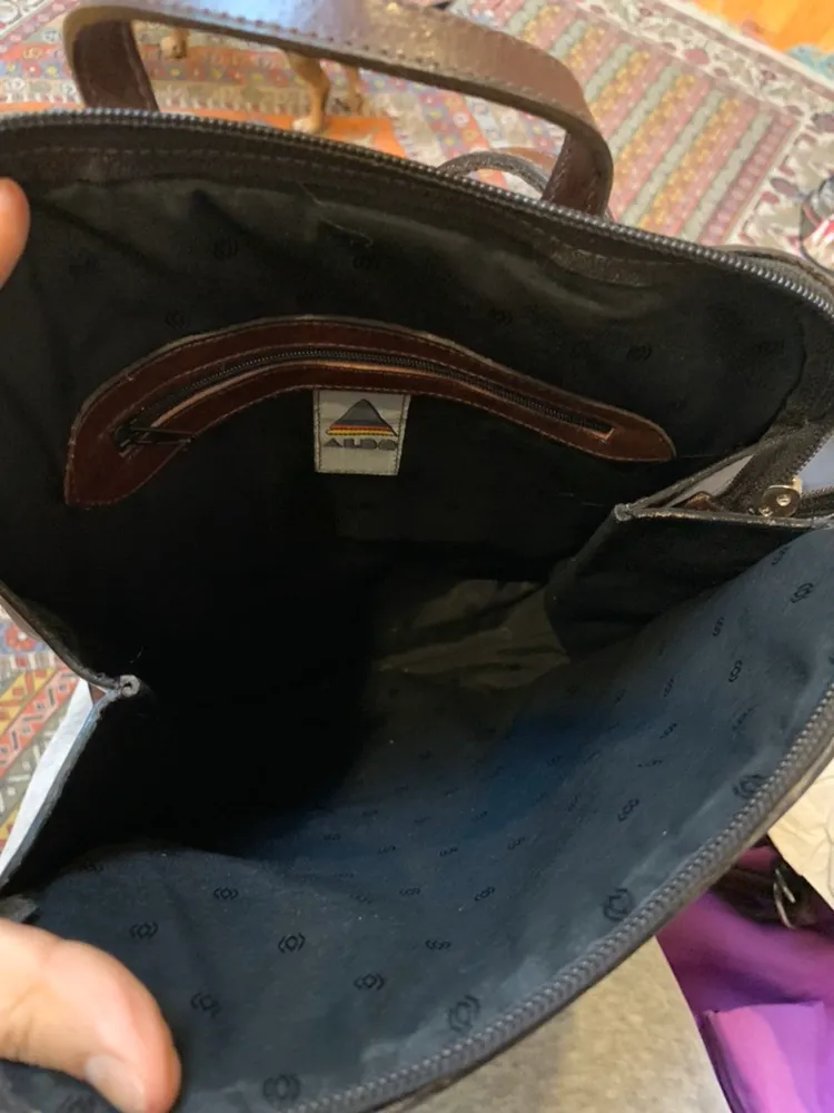 Vintage Y2K Leather Backpack Brown - Image 4