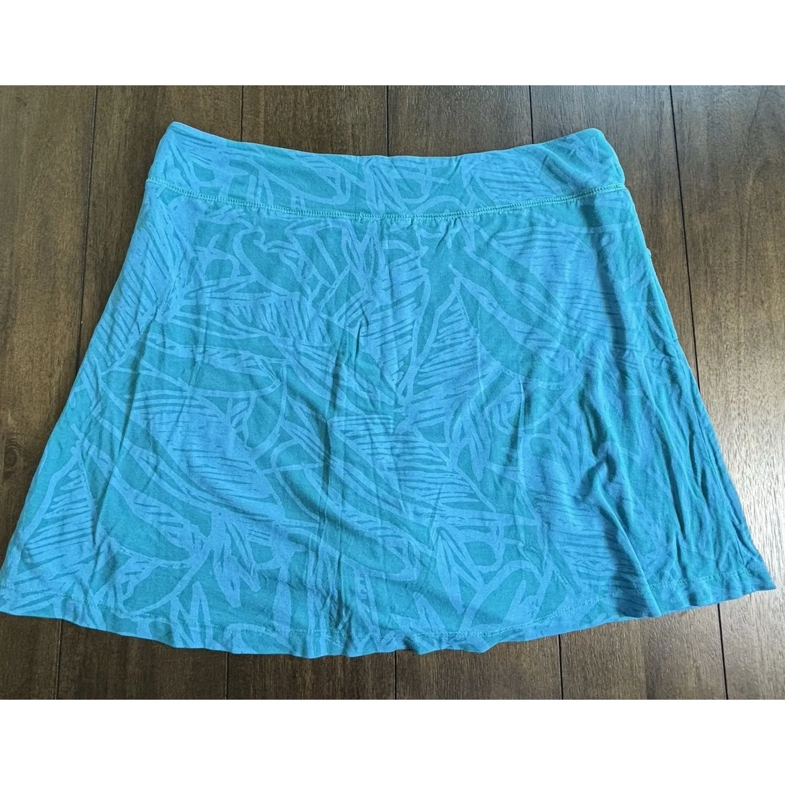 Fresh Produce XL Teal Print Rayon Stretch City Skort Made in USA! - Image 7