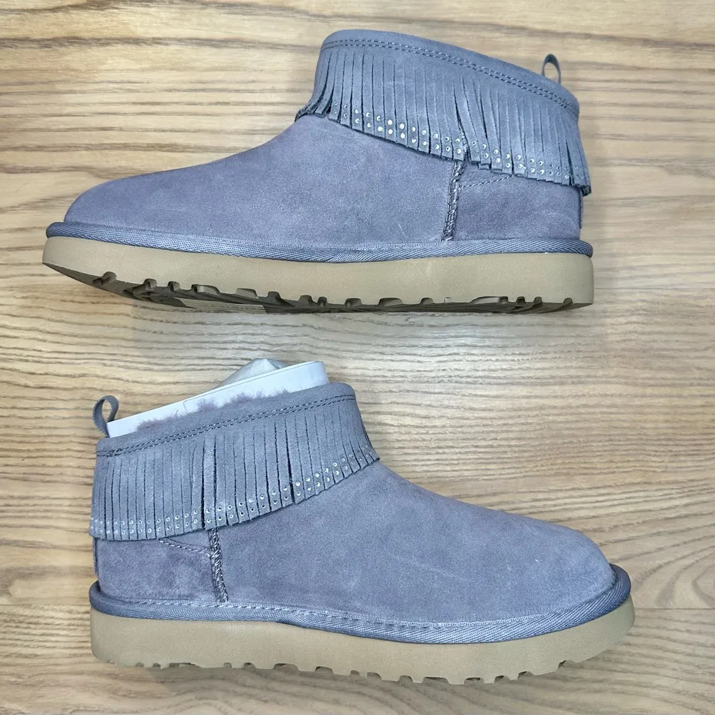 NWT UGG Classic Ultra Mini Fringe Bling Boots Shade - Image 7