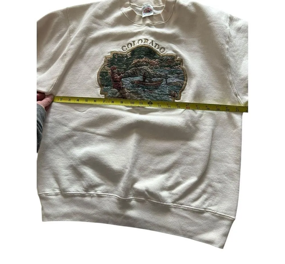 Vintage Colorado tapestry nature crewneck Large Tan - Image 4