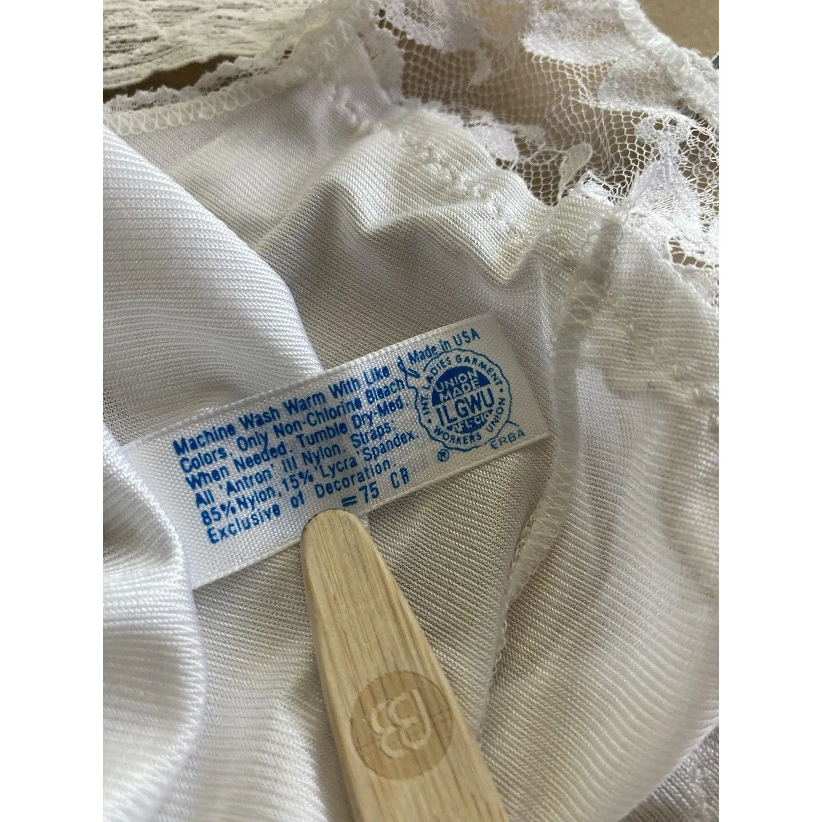 VTG Maidenform Something Special Nylon Full Slip Size 36 White Sissy Lace ILGWU - Image 7