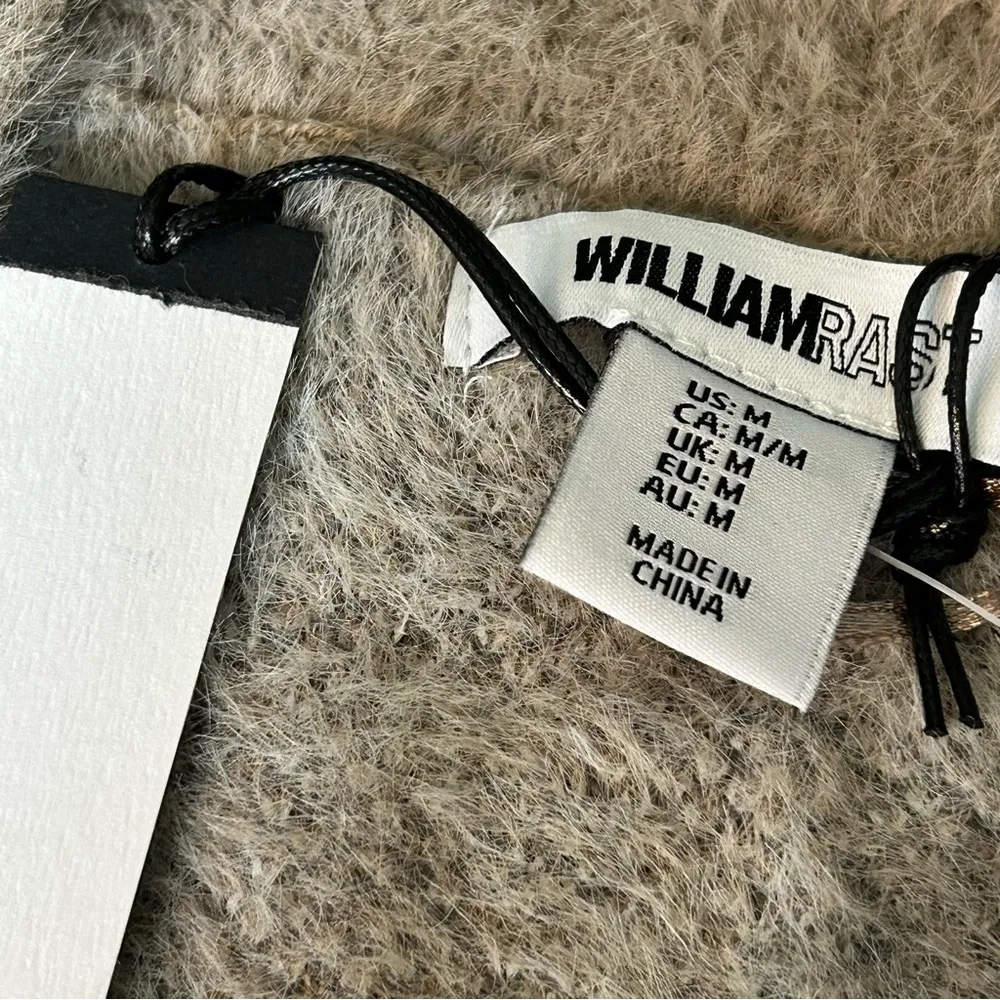 NWT William Rast Tan Argyle Sweater Vest Medium - Image 5