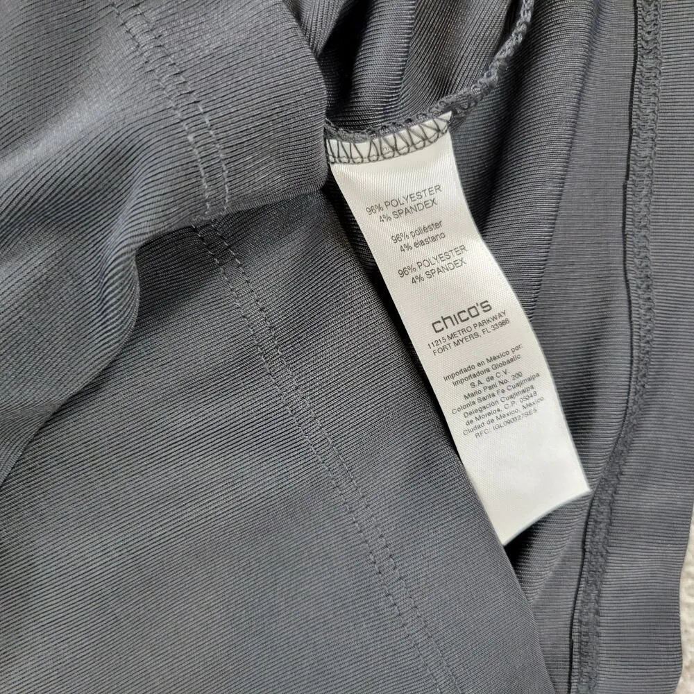 EasyWear By Chicos Womens Pull On Pants 0 Gray Knit Elastic Waist Soft Shirred - Image 14