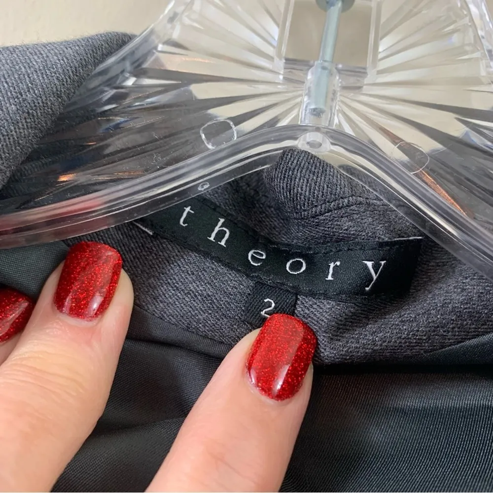 Theory Wool Gray Two-Button Blazer - Image 3