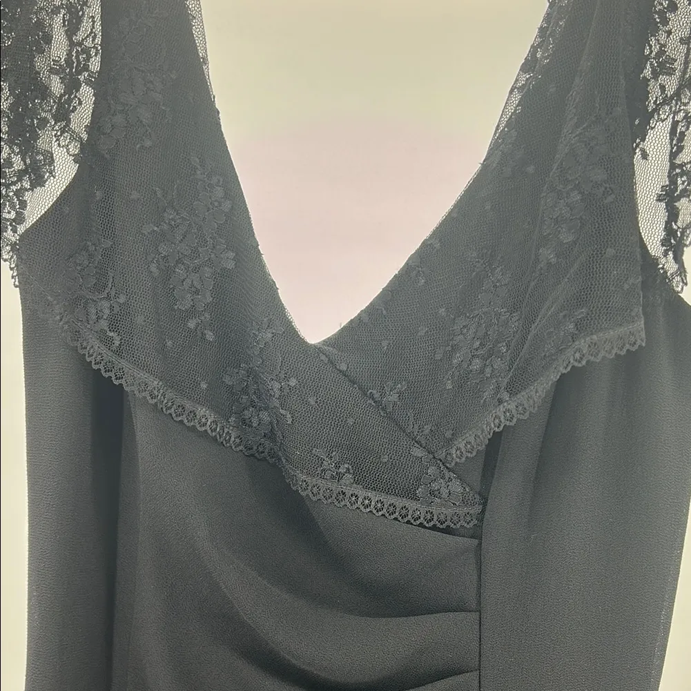 Scott McClintock Black Midi Dress lace flutter sleeve fit and flare whimsygoth Size 10 - Image 10