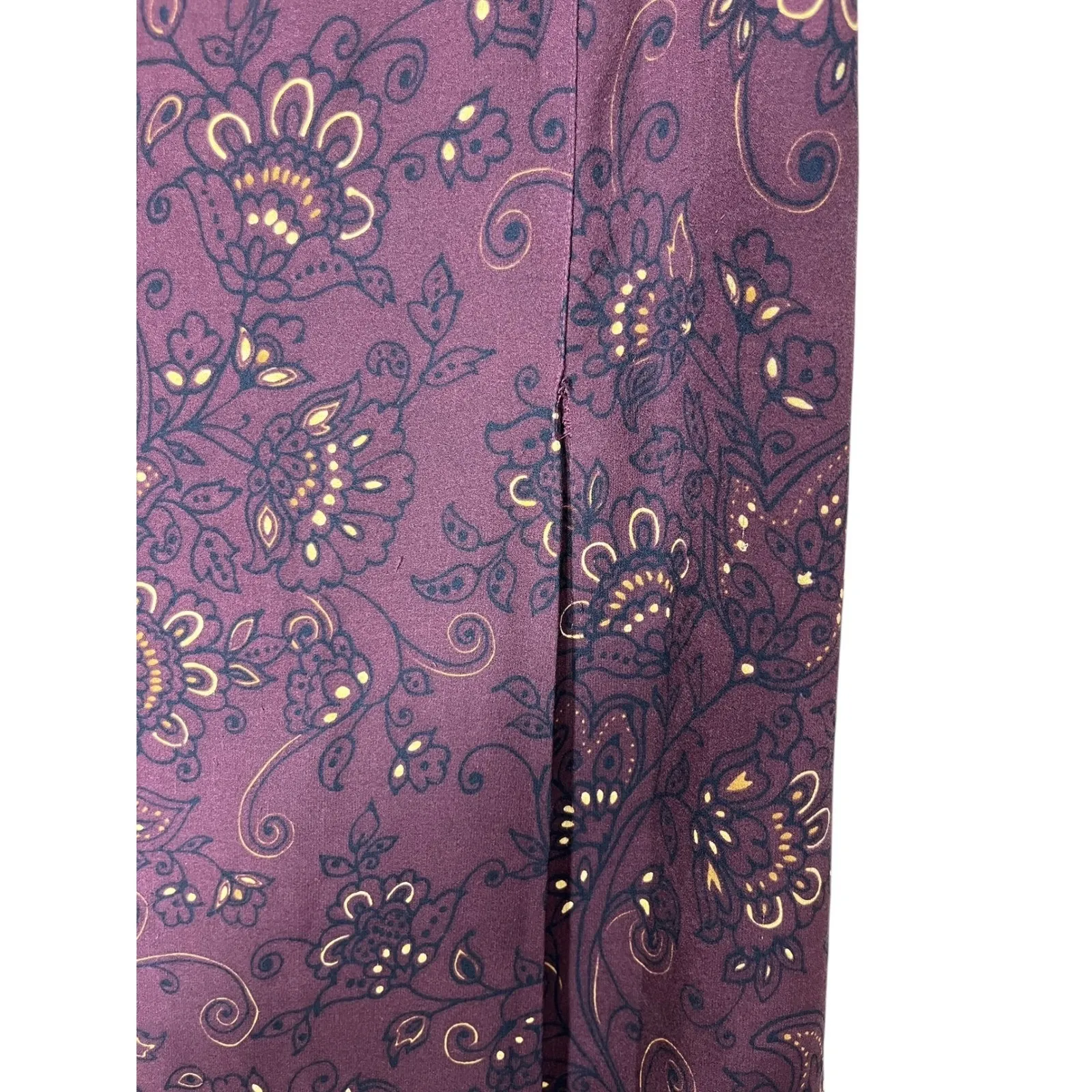 Vintage Jones New York Purple Floral Paisley Silk Maxi Skirt - Image 8