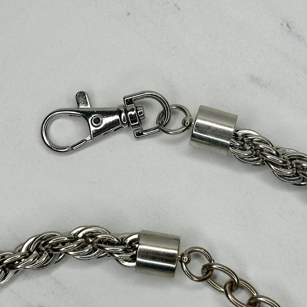 Silver Rope Chain Link Belt Y2K Festival One Size (OS) 27.25" - Image 2