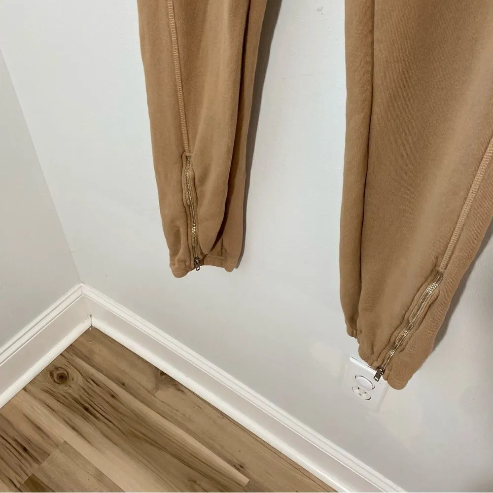 N: Philanthropy Front Zip Joggers Sweatpants in Camel Tan Size M - Image 15