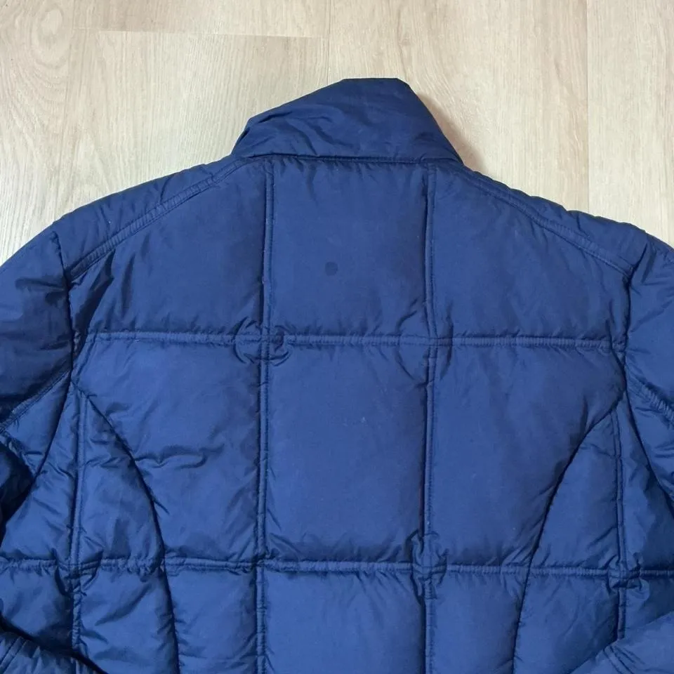 Athleta Quilted Puffer Jacket Navy Blue Full Zip Mock Neck Women's - Image 3