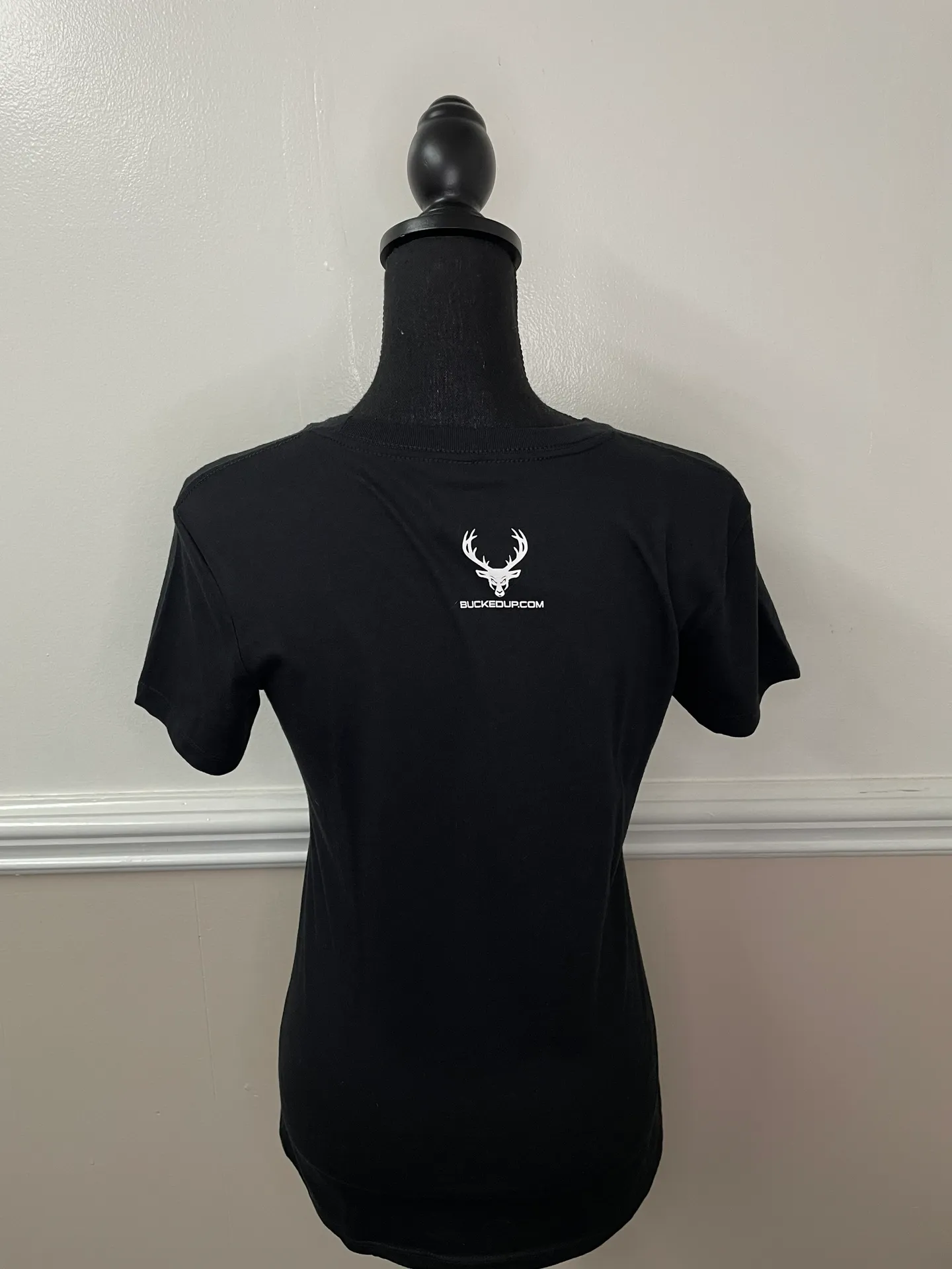 Next Level Apparel Bucked Up Black Short Sleeve Tee with Green Logo - Image 3