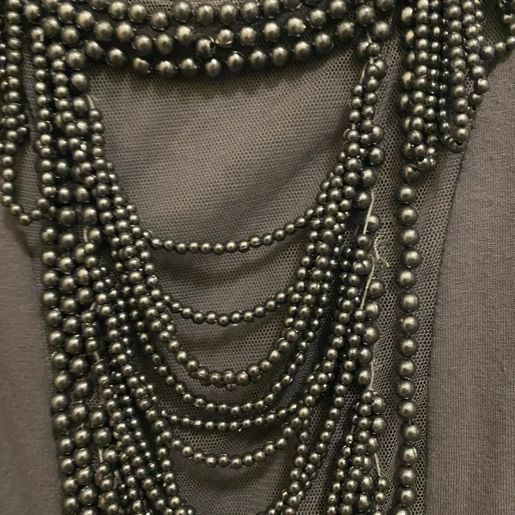 Twentyone Womens Dark Gray Metal Beaded Neck & Front Tank Top S Small - Image 5