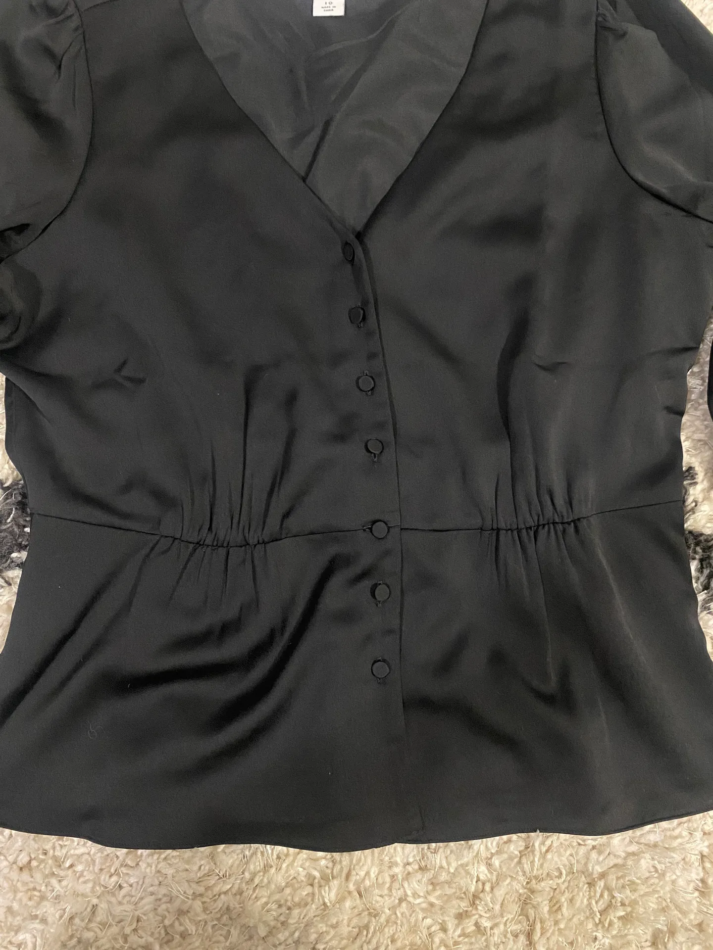 J. Crew Black Satin Button Down Blouse - Image 6