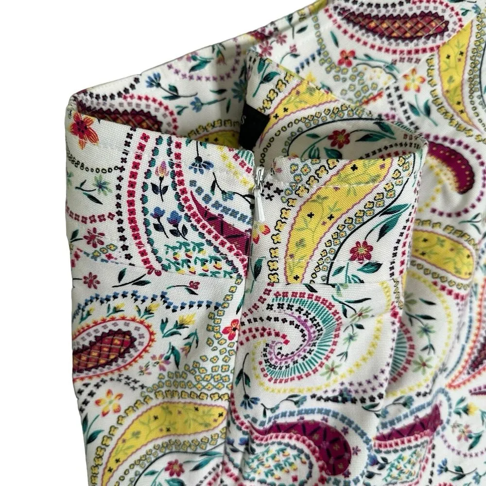 Talbots Paisley Print Short Skirt Women‎ Size 4 Petite Retro Colorful Statement - Image 4