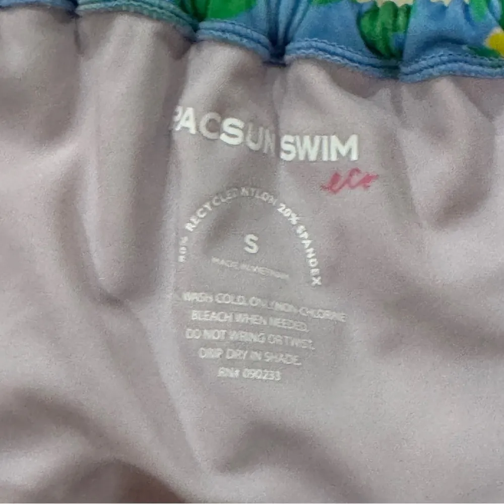 PacSun Bikini Set Floral Splash Curtain Tie Side Bottoms hawaii strapless top - Image 7