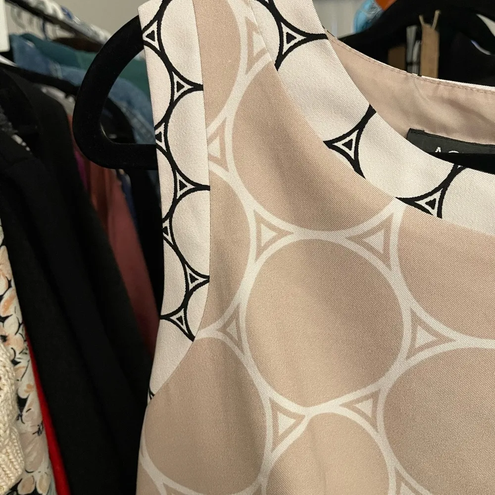 ABG Polka Dot Color/Pattern Block Midi Dress Size 14 - Image 3