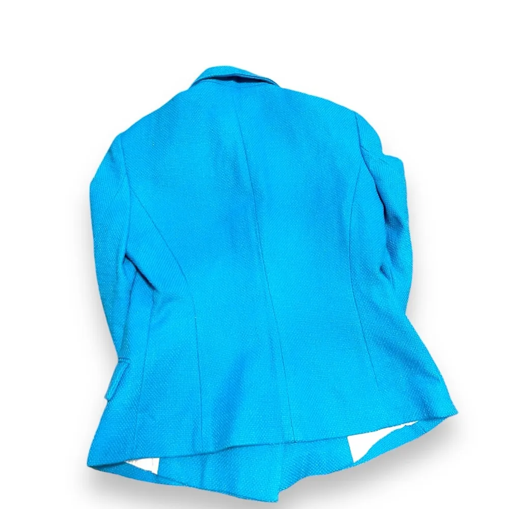 Zara tailored bright blue double breasted blazer size small - Image 6