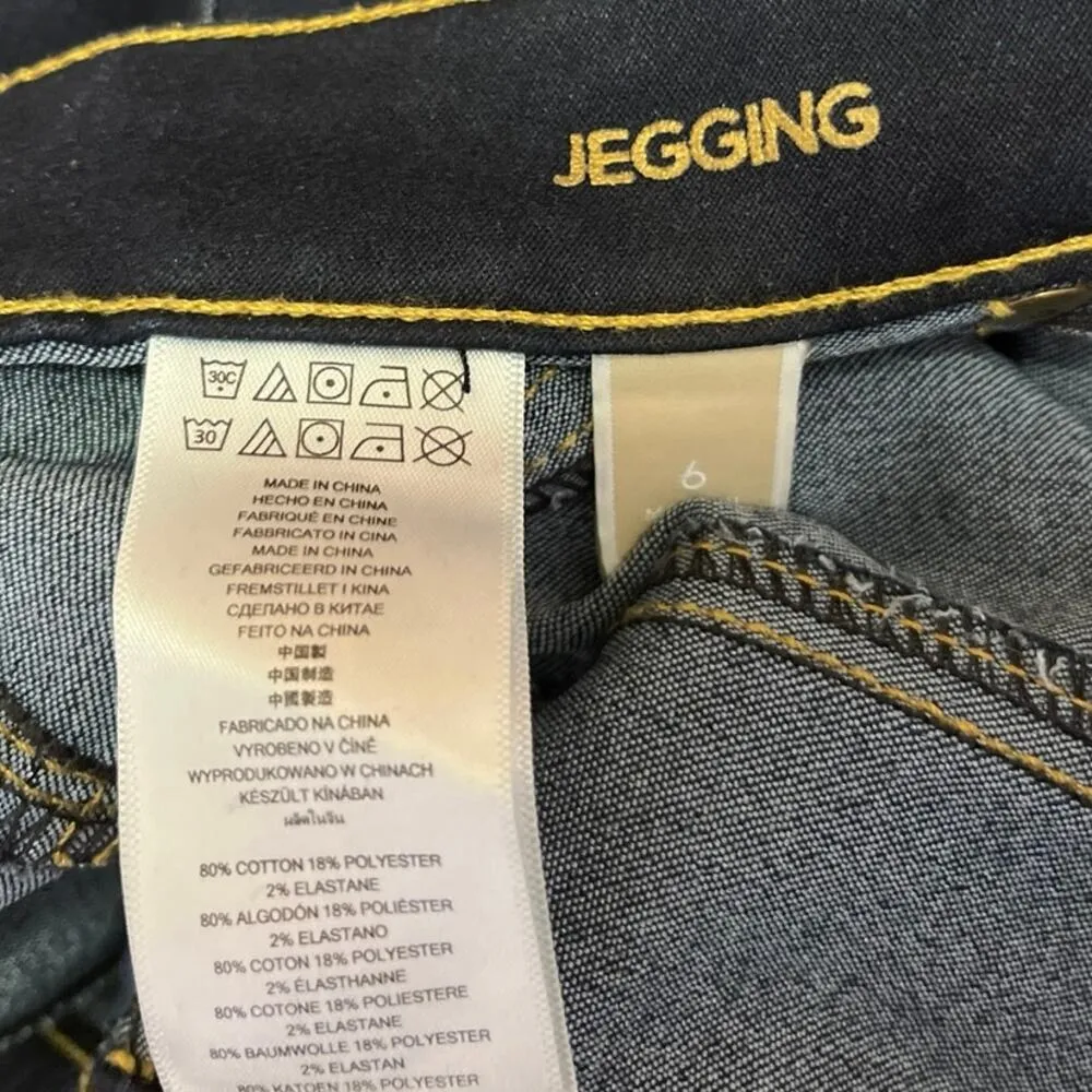 Michael Kors Women's Blue Dark Wash Mid Rise Skinny Jegging Denim Jeans Size 6 - Image 5