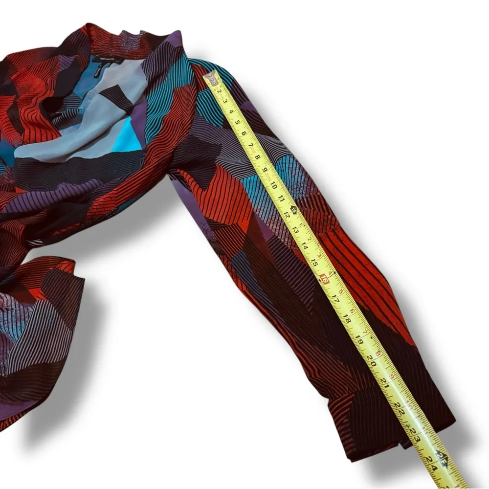 Robert Rodriguez Red Black Brooke Overlay Tunic - Size Small - Image 7