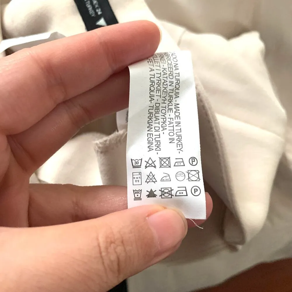 Zara Full Length Trousers with Cutout Opening in Ecru Off White - Image 15