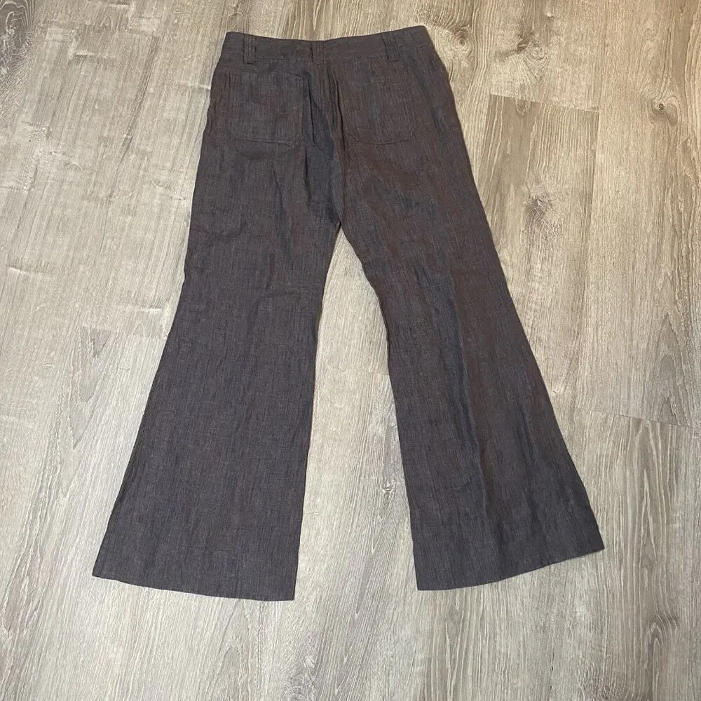 Cabi Brownish Grey Linen Flare Leg Trouser Pants size 8 - Image 5