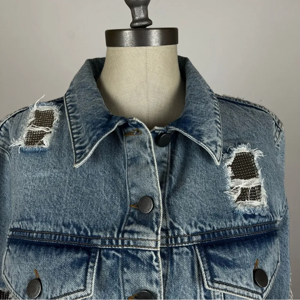 Alice + Olivia Chainmail Crop Boyfriend Fit Jacket - Image 4