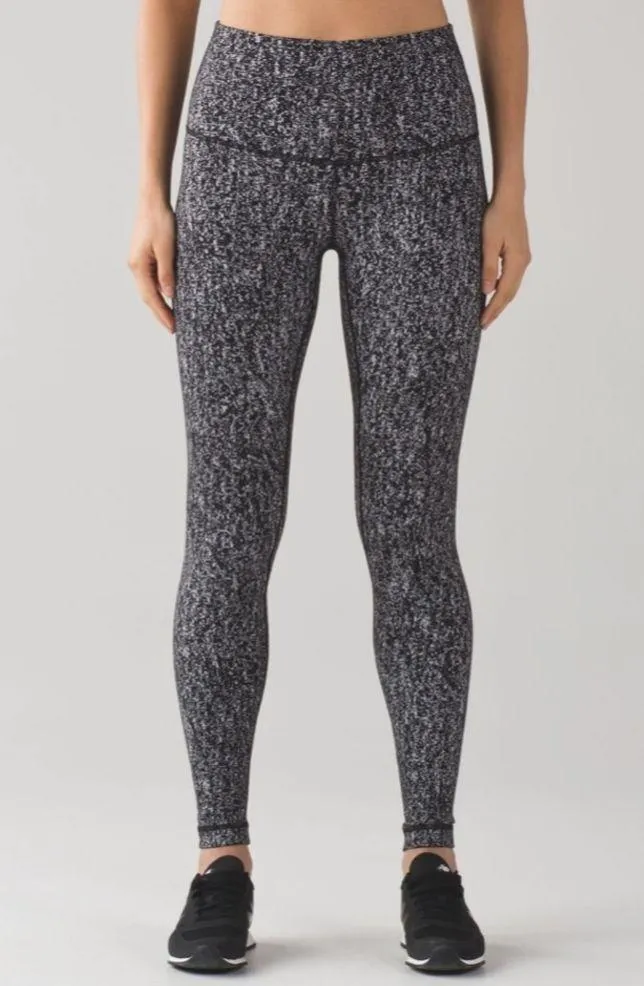 Lululemon Wunder Under High Rise Leggings Luon Suited Jacquard Black White Sz 6 - Image 3