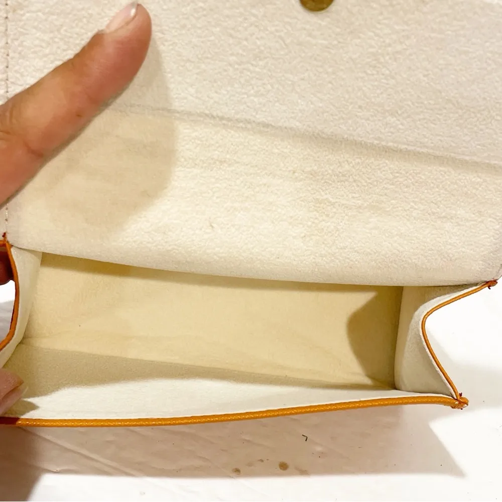 Tory Burch Authentic Orange Eyeglasses Case Only Sunglasses Case Gold Logo - Image 3