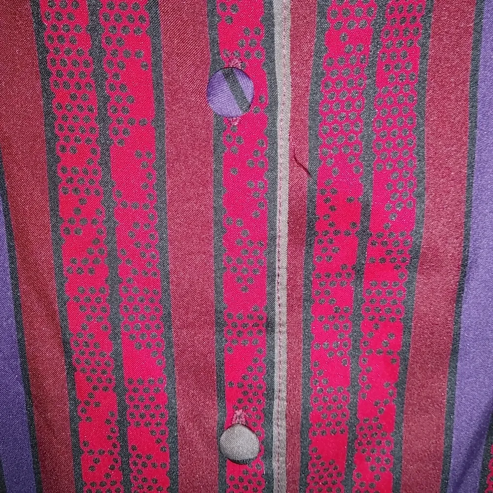 Diane Von Firstenberg 14 Purple Red Stripe Top Plus - Image 3