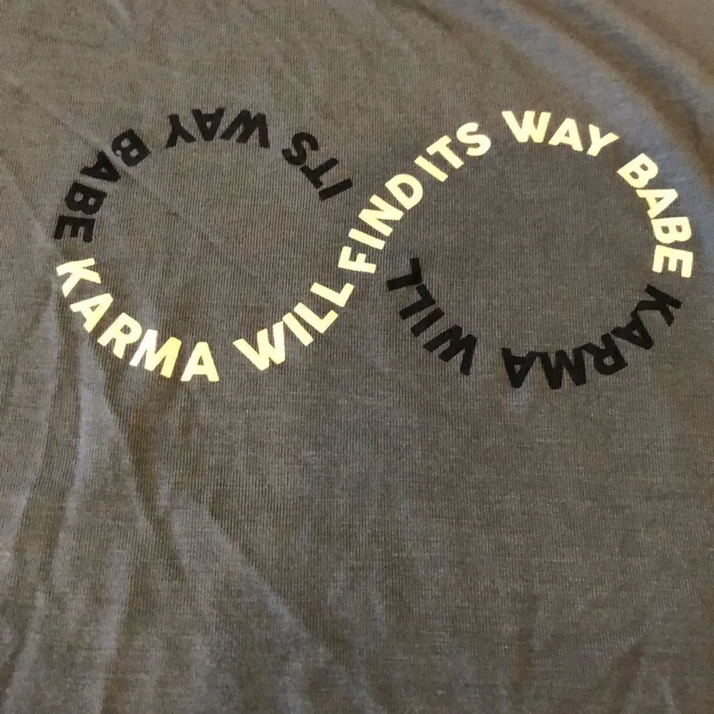 House of Tens Blue ‘Karma Will Find Its Way Babe’ Racerback Tank Top - Image 2