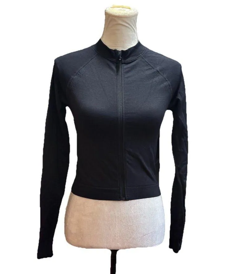 Women's Seamless Fitted Full Zip Jacket - JoyLab Crop Workout Gym Activewear S - Image 4