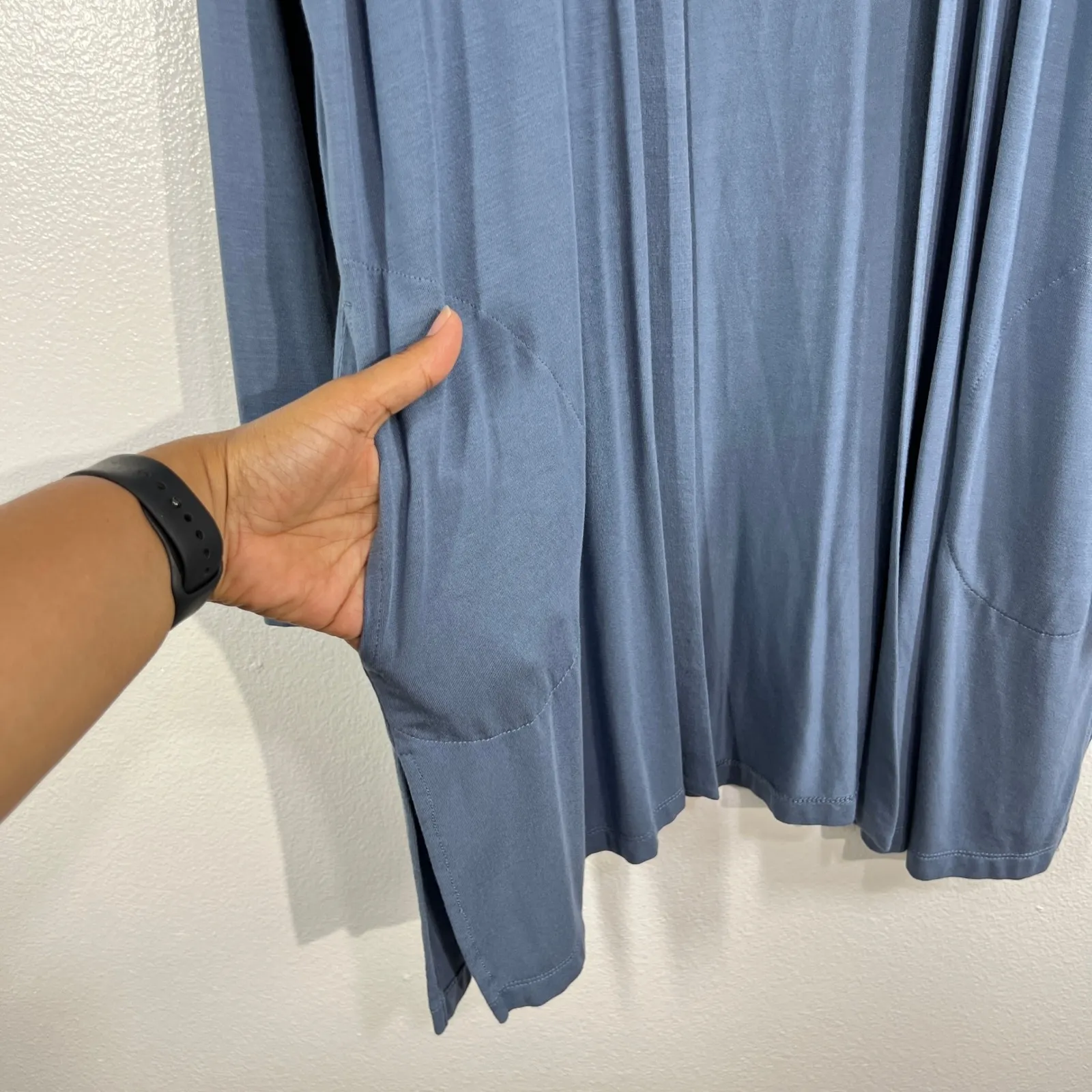 Susan Graver Lifestyle Blue Modal Cardigan‎ & Top Set XLP Open Front Twin Formal Size undefined - Image 5