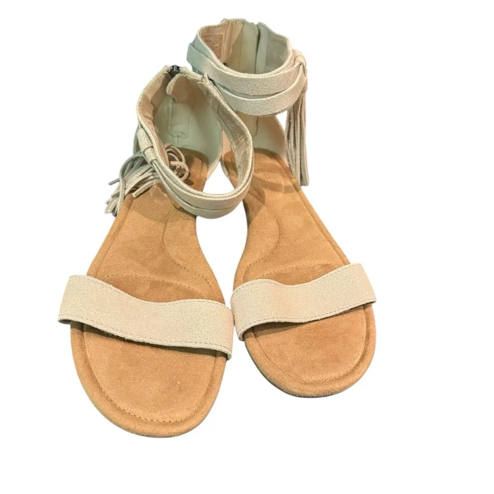 Koolaburra UGG Saige ankle strap open toe fringe tassel suede women’s 12 sandal - Image 7