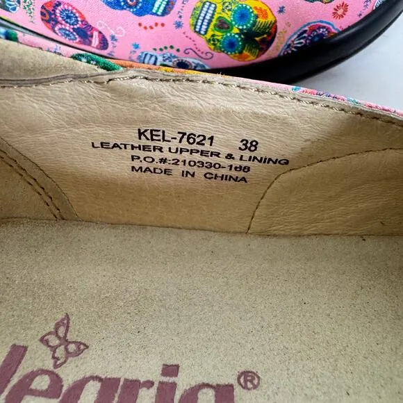 Alegria‎ Keli Sugar Skulls Pink Nursing Clogs Día de los Muertos Shoes Size 38 - Image 9