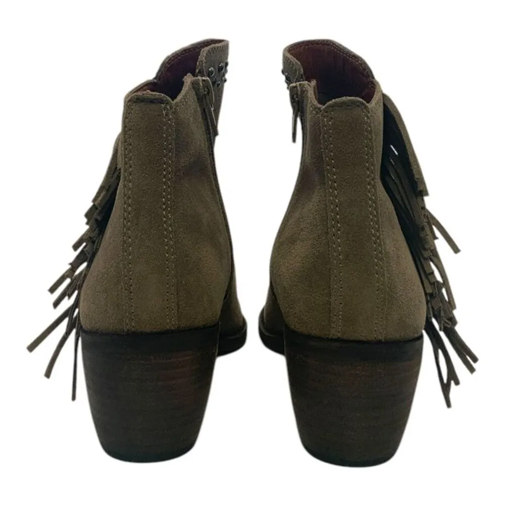 Lucky Brand Kaarina Fringe Ankle Boot Brindle Suede US Women's 6M - Image 6