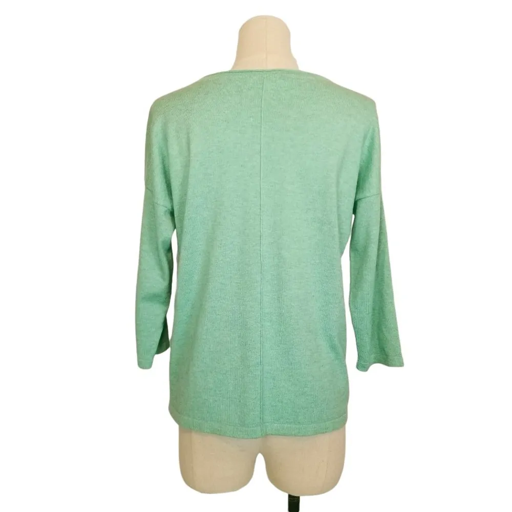 Eileen Fisher Cashmere Blend Sweater Mint Green Sz XS - Image 4