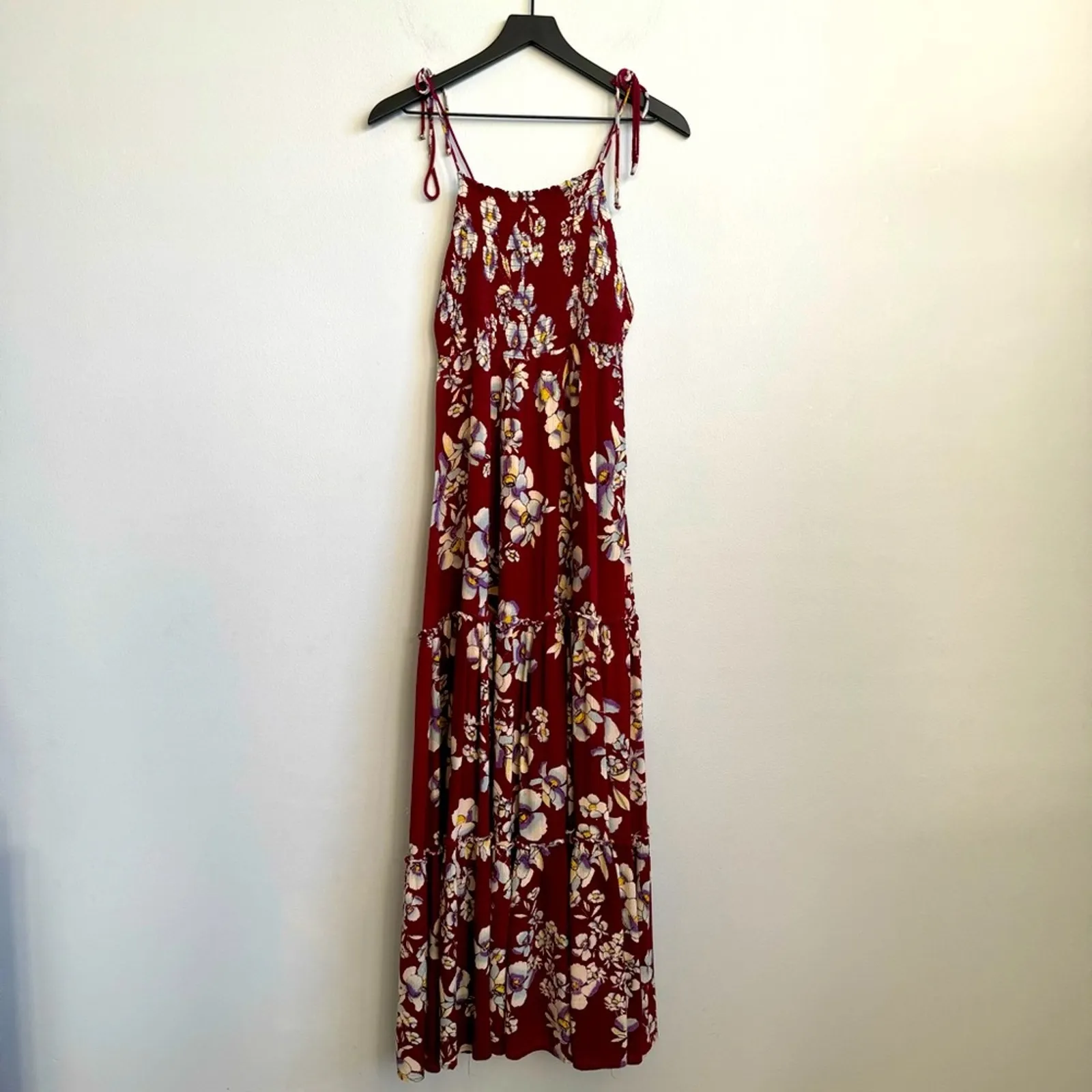Free People Intimately Garden Party Raspberry Floral Print Maxi Dress Size Small - Image 3