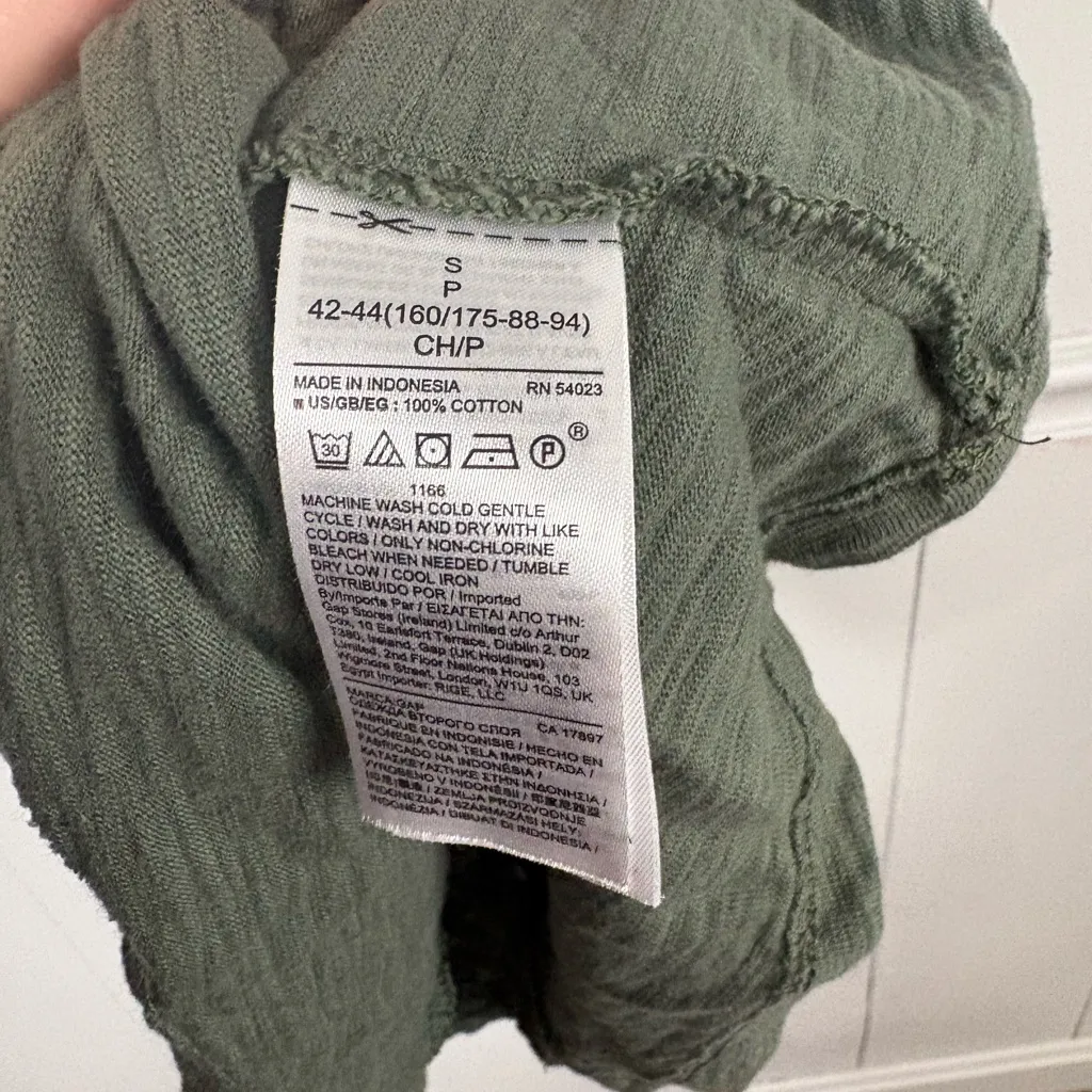 GAP Olive Green Pocket Small Cotton Jersey Tshirt Dress Casual Basic Everyday - Image 3