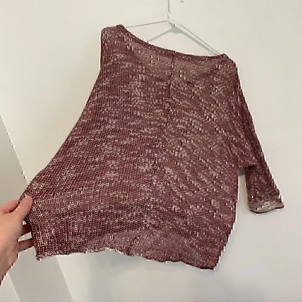 KUT FROM THE KLOTH STITCH FIX Nancy Marled Sweater Top Burgundy Red 3/4 Sleeve S - Image 12