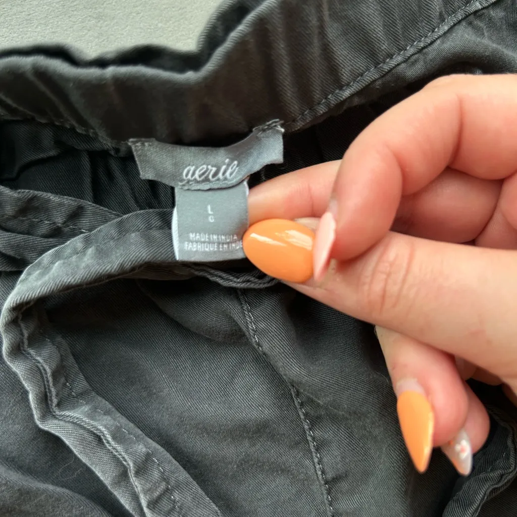 Aerie Charcoal High Waist Shorts - Image 3