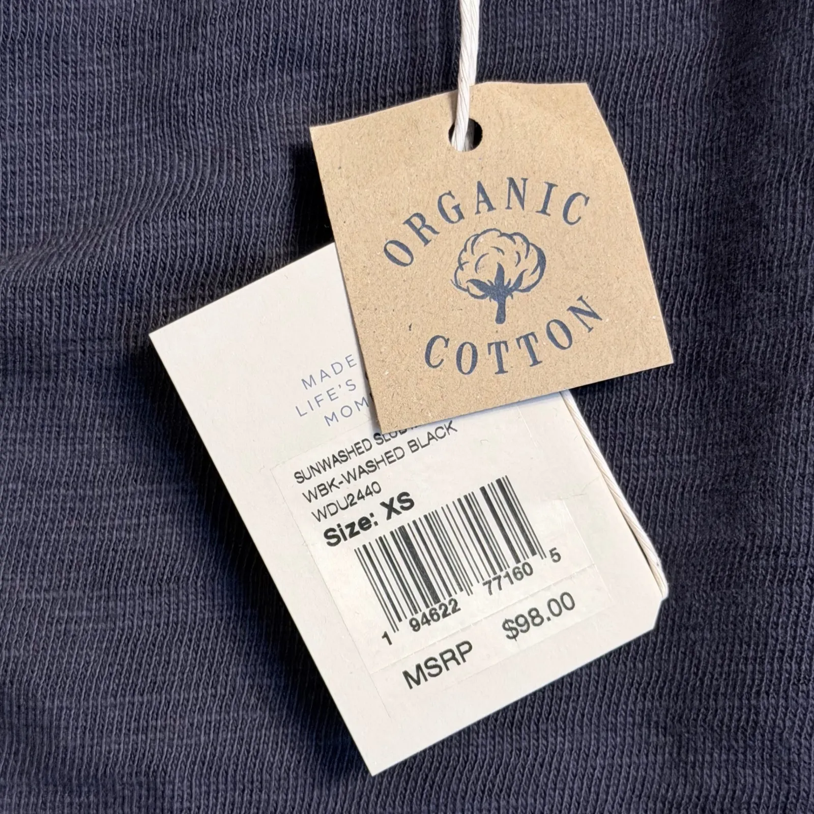 Faherty Sunwashed Slub Muscle Dress Washed Black Sleeveless Mini Knit Tank XS - Image 6