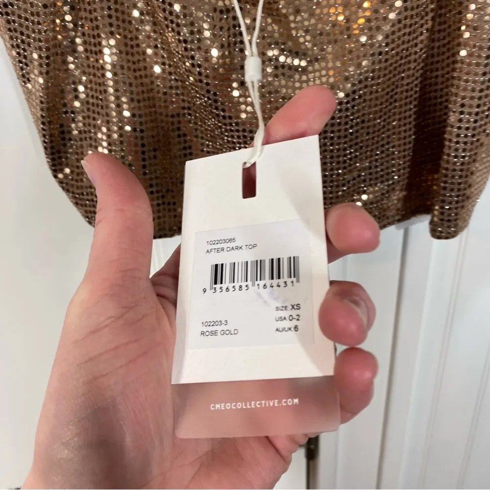 C/MEO Collective “After Dark” Sequin Crop Top NWT XS 0 - Image 3