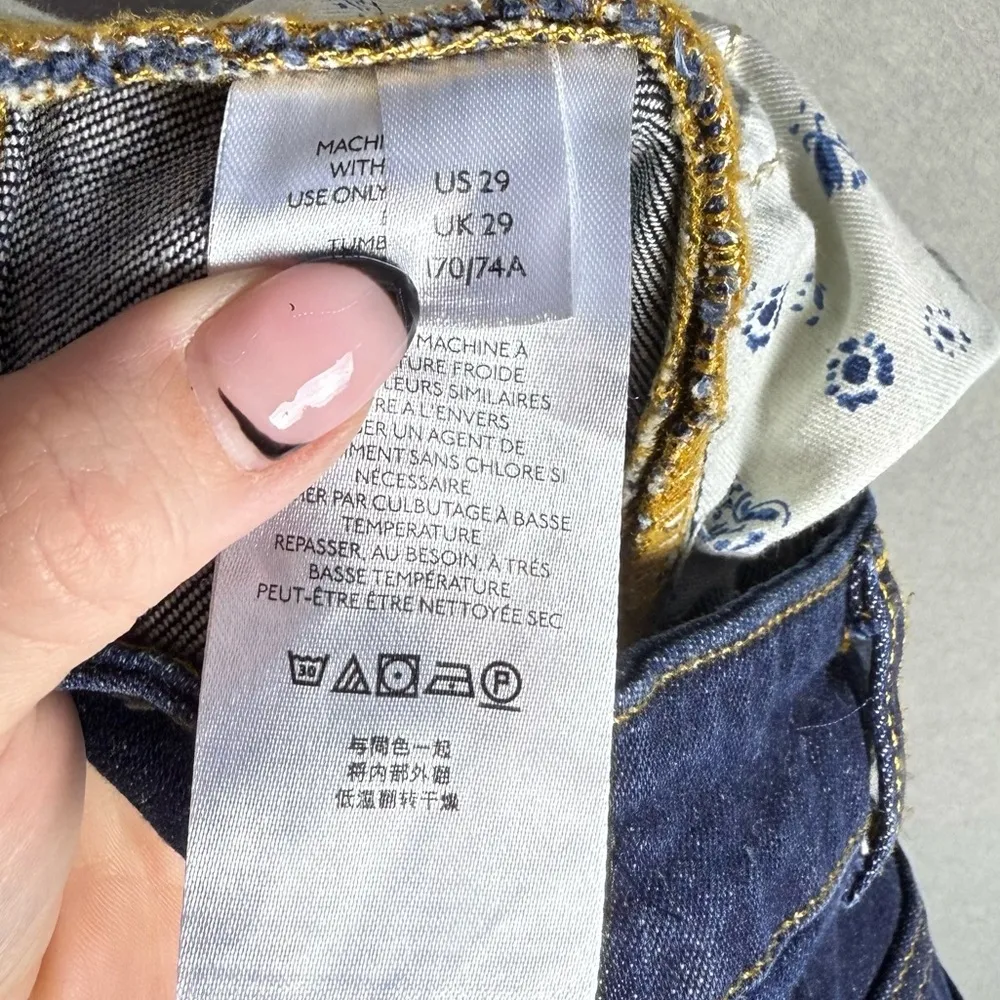 Pilcro Anthropologie Women's The Split Straight Leg Dark Wash Boot Cut Jeans 29 Blue - Image 10