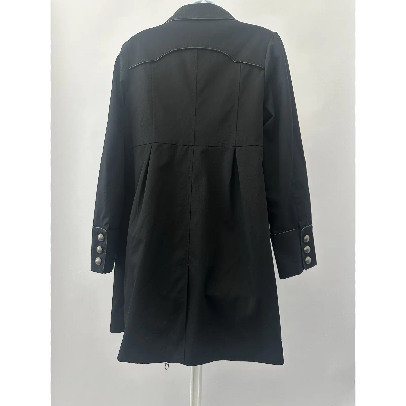 Liz Lange Target Maternity Twill Jacket Black Trench Coat Medium (b34) - Image 2