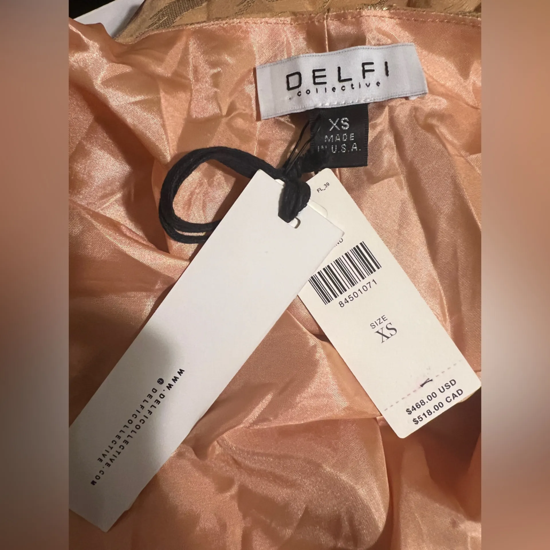 Delfi Collective $468 Anthropologie XS Mini Animal Print Zebra Asymmetric Dress Gold - Image 6