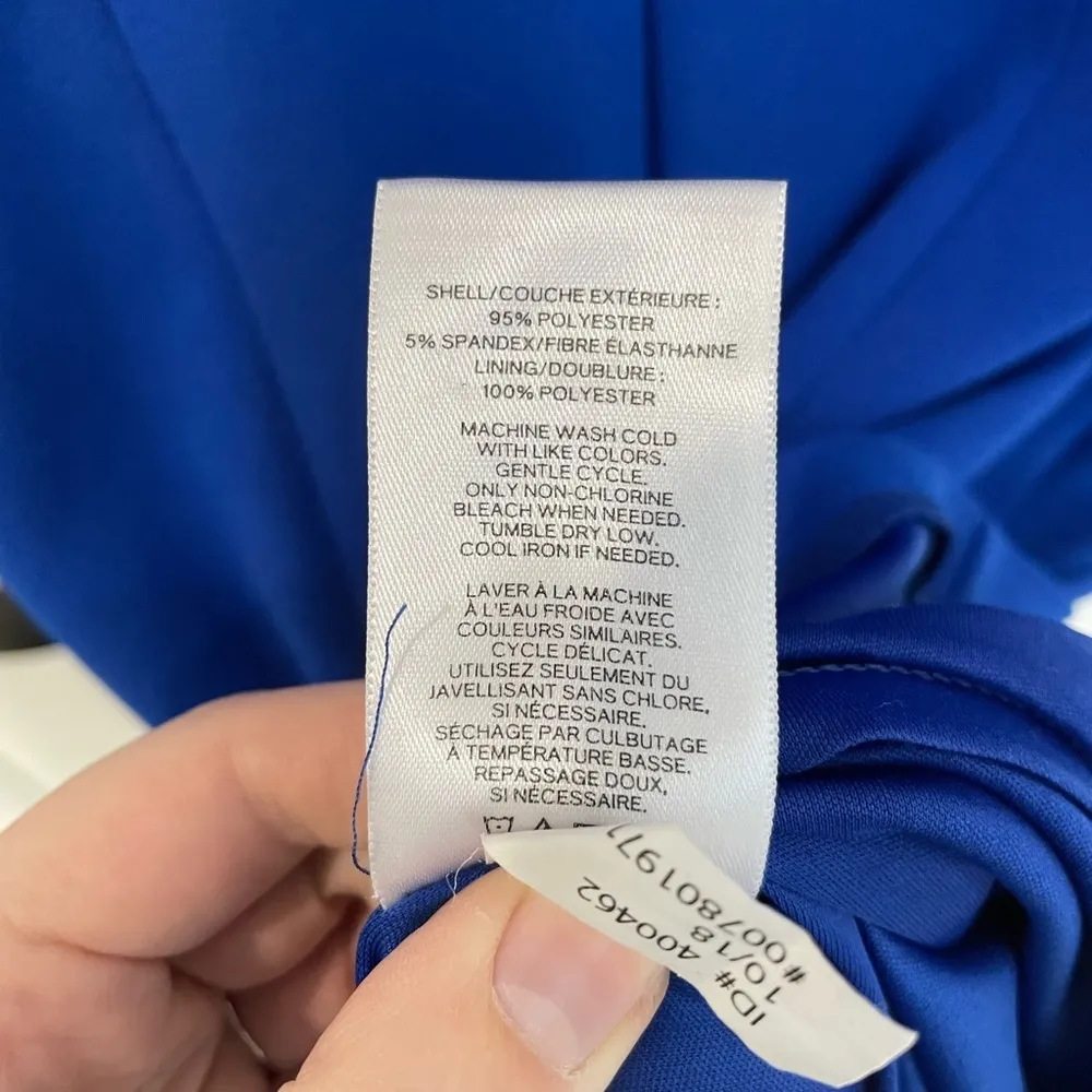 Express Royal Blue Cap Sleeve Professional V Neck Dress Women’s Size XS - Image 5