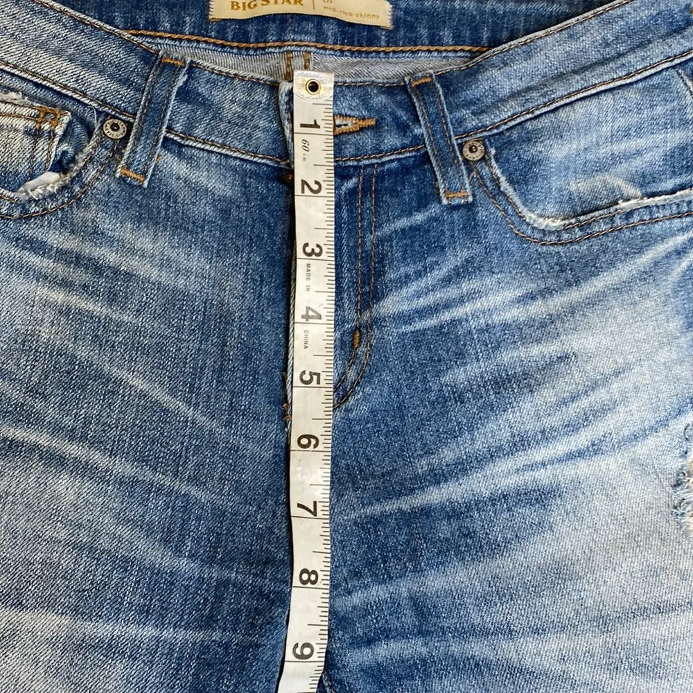 Big Star Women’s Liv Midrise Skinny Medium Blue Wash Denim Jeans EUC Sz 25R - Image 12