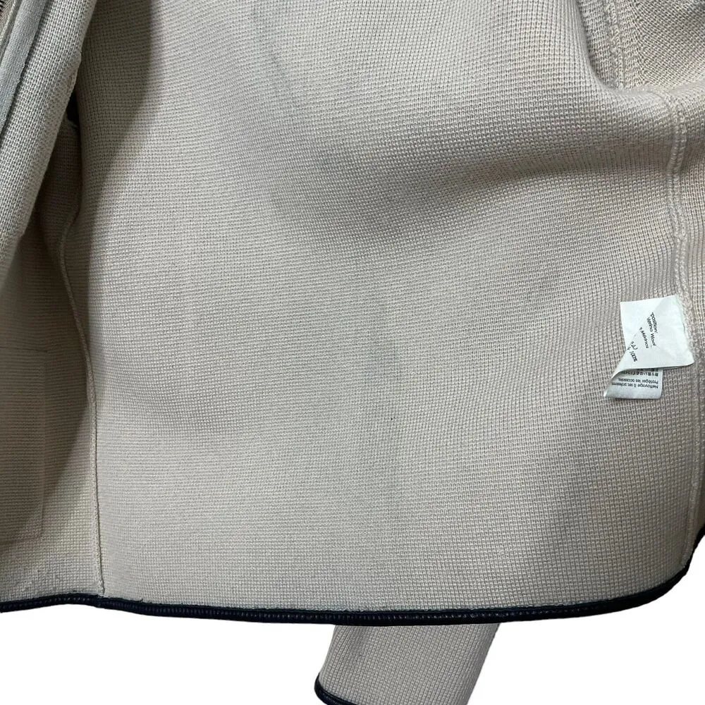 3.1 Phillip Lim Beige Wool Zip Up Jacket With Black Trim Blazer Women’s Size S - Image 10