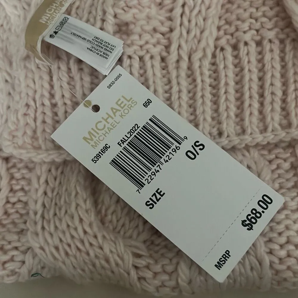 ✨Michael Kors Access Cable Knit Blush Pink One Size Scarf✨ - Image 3